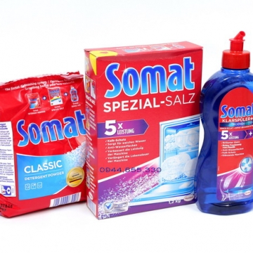 Combo Bộ 3 sản phẩm Somat (Bột rửa + Muối rửa + Nước làm bóng)