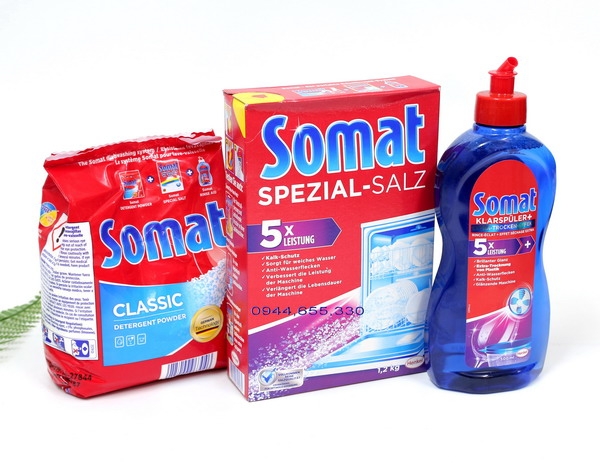 Combo Bộ 3 sản phẩm Somat (Bột rửa + Muối rửa + Nước làm bóng)
